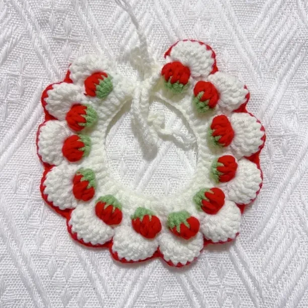 手工编织可爱猫咪狗狗宠物围脖围兜项圈口水巾装饰品