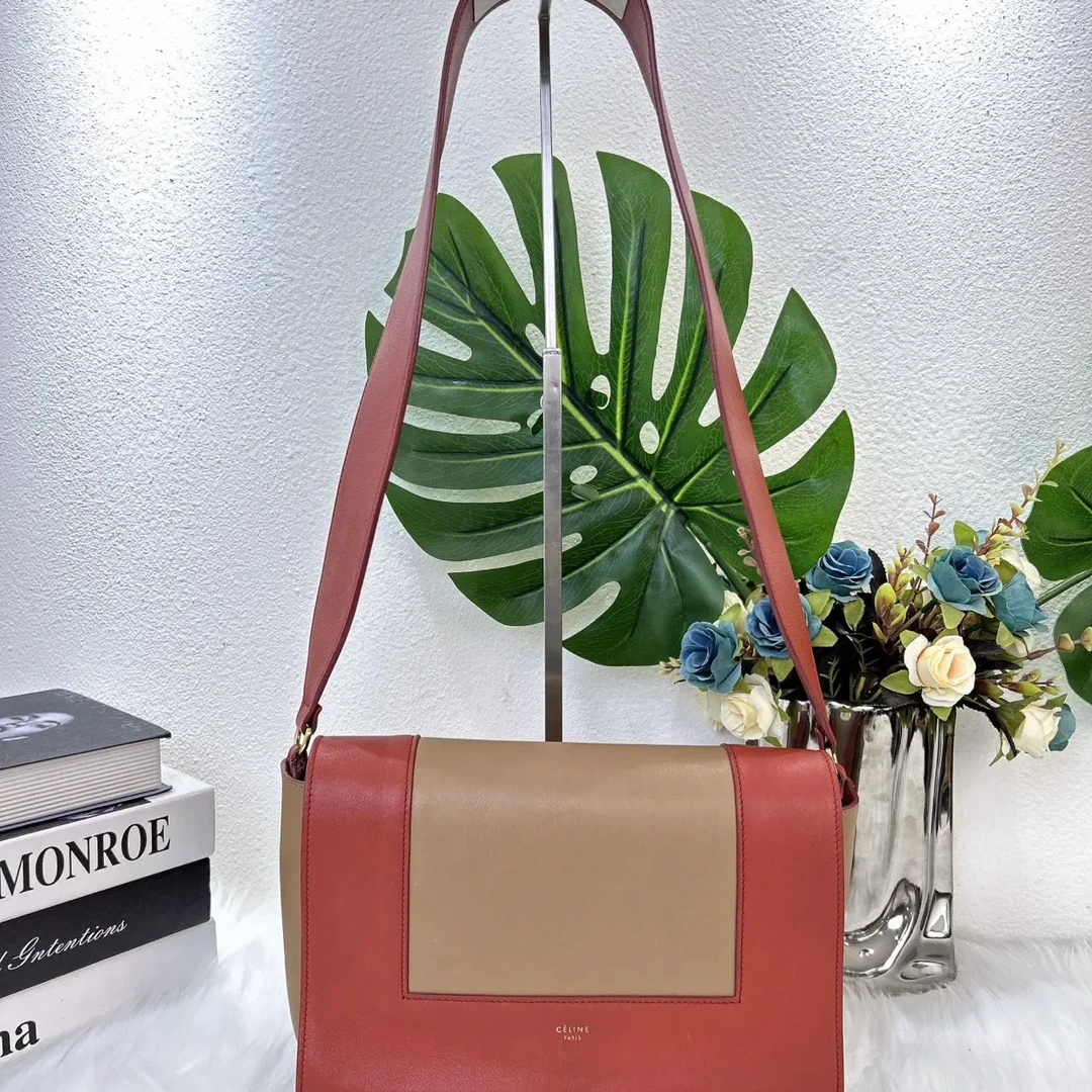 95新 Celine/思琳 拼色相框单肩包