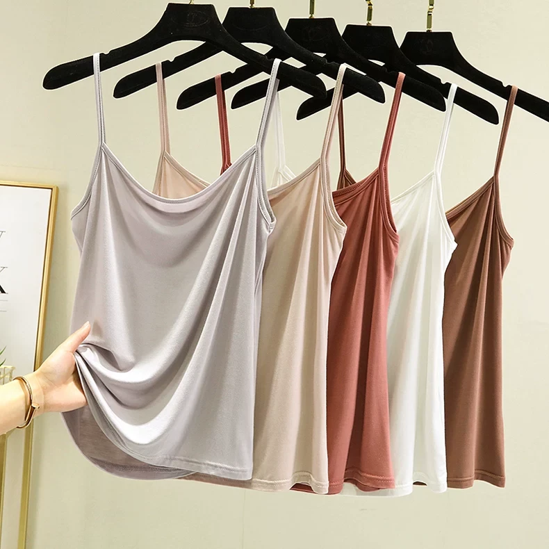 莫代尔吊带背心女夏季薄款内搭无袖打底衫大码宽松外穿显瘦上衣潮