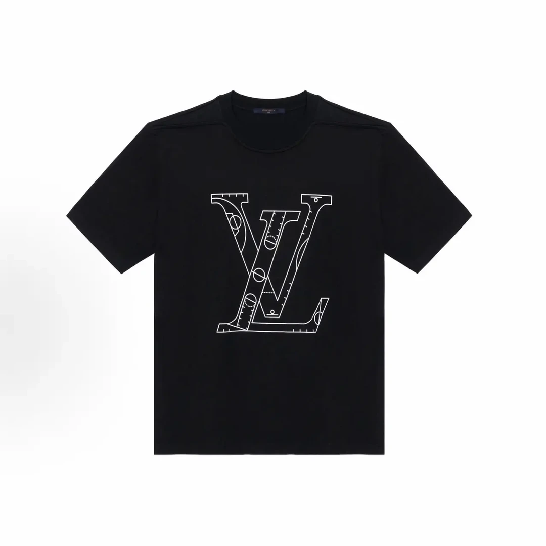 未使用 LouisVuitton/路易威登 NBA联名印花字母黑色短袖 mj