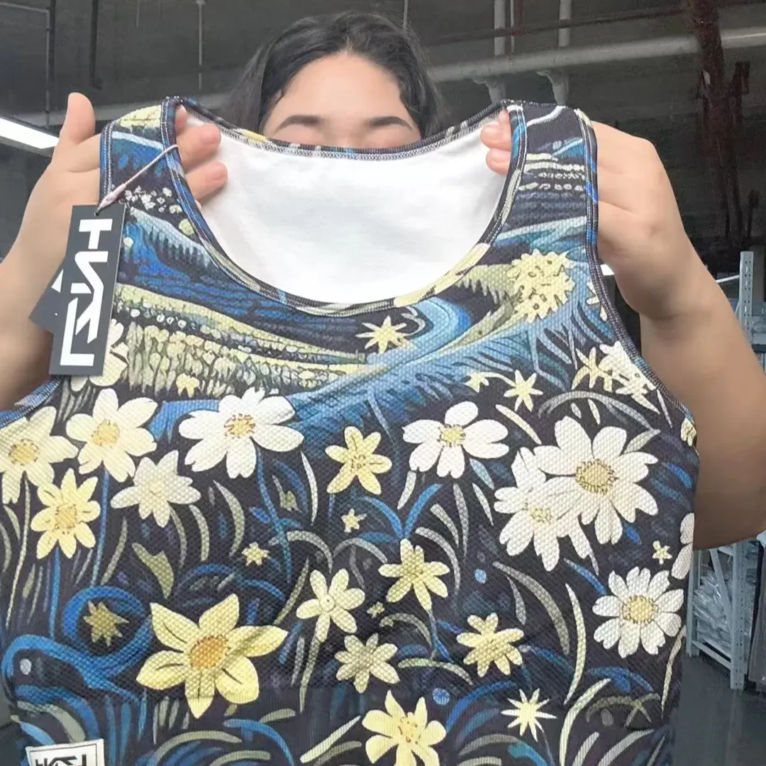 励志女孩大码女士高强度运动系列健身一体杯运动背心WX-R