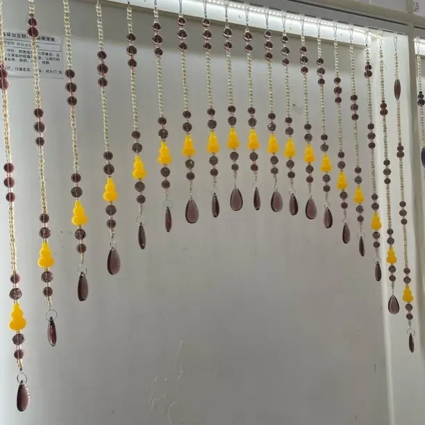 酒红色大富大贵葫芦水晶珠帘