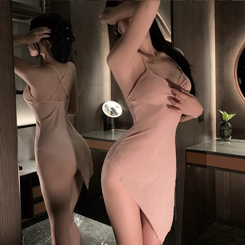 【纯欲柔柔】️性感蕾丝修身连体纯欲修身迷人轻奢睡衣睡裙A26