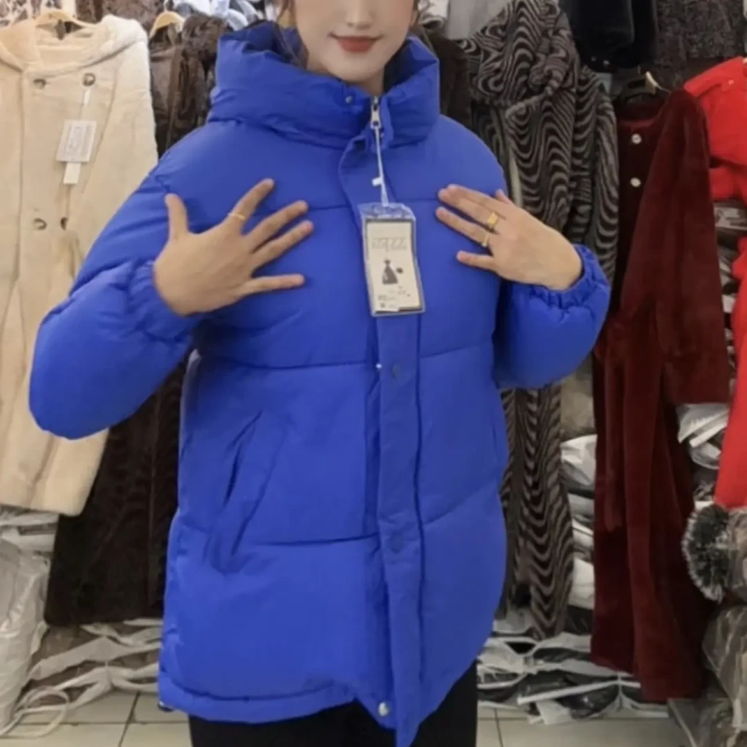 连帽加厚宽松立领女冬季情侣面包服棉衣外套乌鲁木齐现货