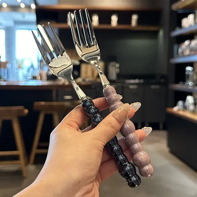 *老板娘自用*原来西餐叉可以这么美 珍珠手柄网红款不锈钢西餐叉.
