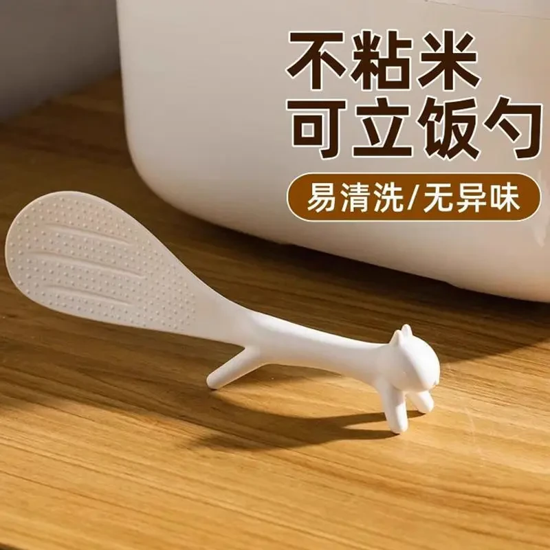 可站立松鼠饭勺不易粘米饭铲子新款勺子盛饭专用园林摆件J521