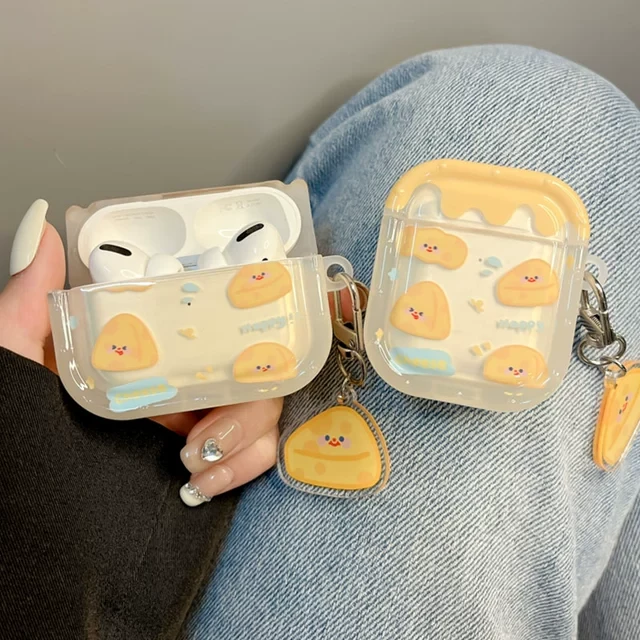 ins奶油黄色芝士适用airpods pro2耳机保护套airpods4苹果3代蓝牙