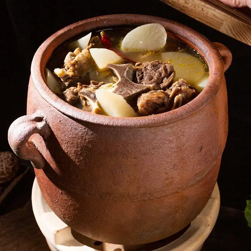 传统老式砂锅煲汤家用燃气明火土砂锅火锅炖锅汤煲潮州老式土瓦罐