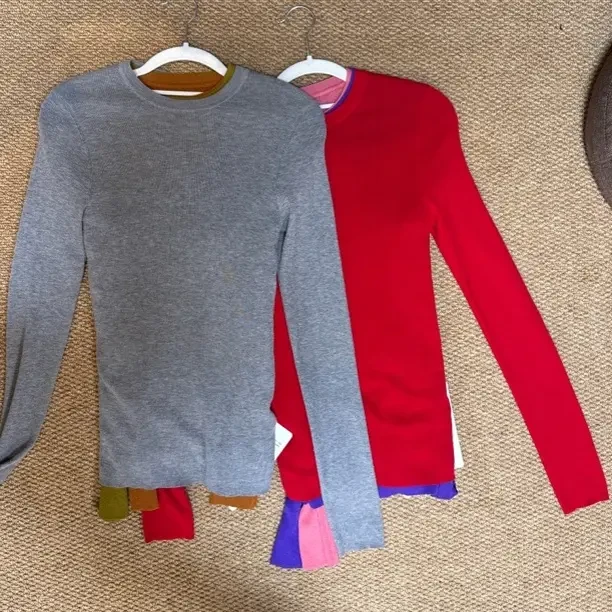 5108秋冬宽松慵懒风圆领针织打底衫女上衣he