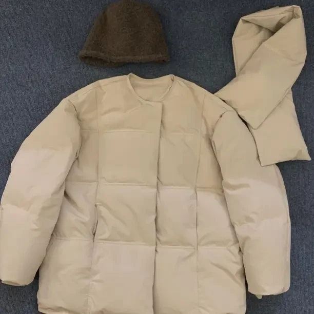 冬季新款立领中长款宽松时尚百搭白鹅绒保暖外套潮