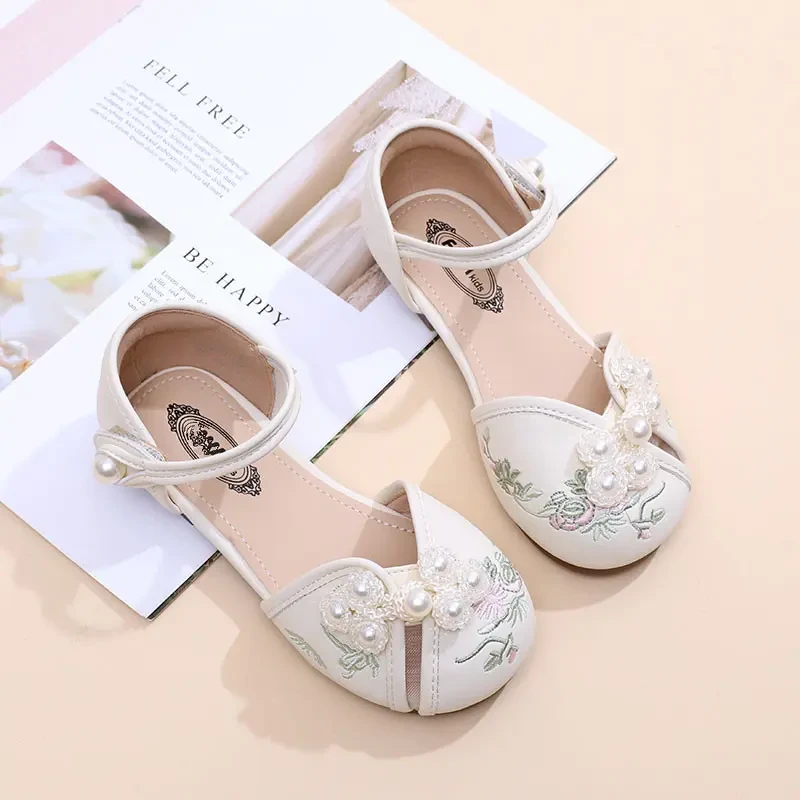 ABC女童汉服鞋夏季国风凉鞋春秋儿童配马面裙鞋子绣花鞋古风童鞋