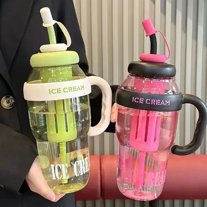 【闪嫂专属】夏季冷饮杯奶茶肚肚杯可爱吸管高级防摔便携大容量