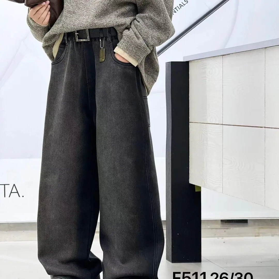 8~12岁岁儿童牛仔裤加厚冬款加绒