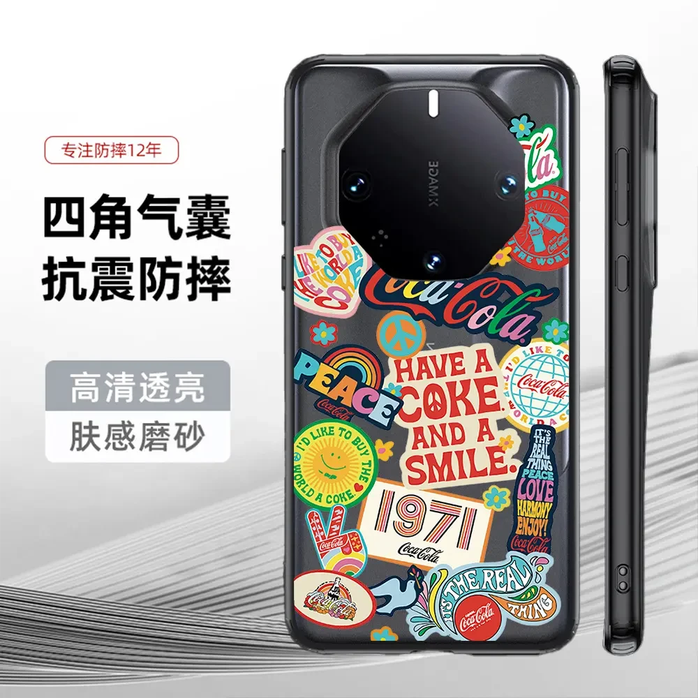 涂鸦可乐适用华为mate60rs非凡大师磨砂手机壳mate60pro防摔壳