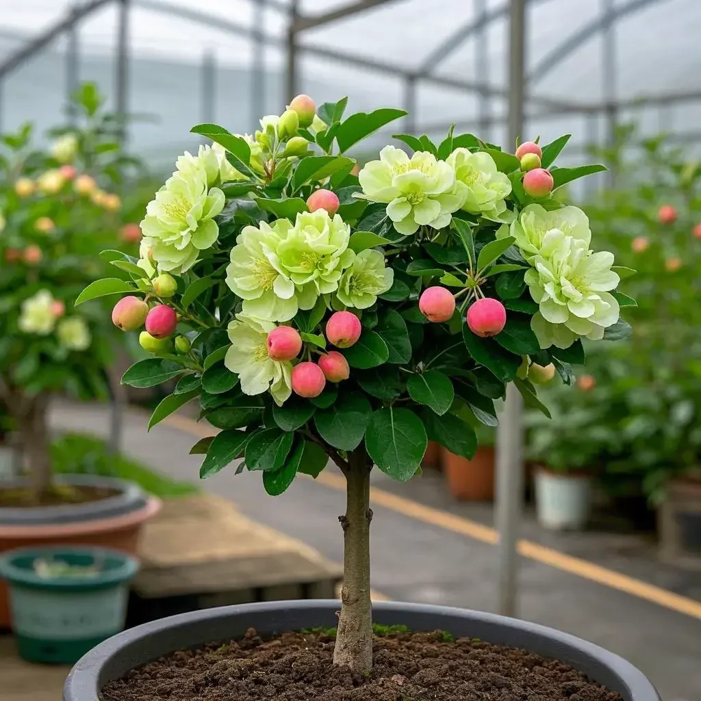 应季海棠花树桩结果可食用浓香型重瓣大花耐寒热花卉室外庭院种植