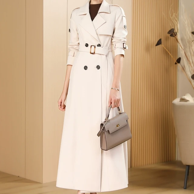 轻奢风衣春秋季新款风衣女长款新款双排扣英伦风高级感外套大衣女