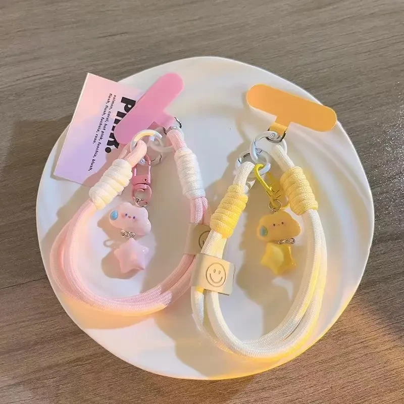 云朵星星挂绳手机壳短款手腕带手机相机挂链挂件钥匙扣通用ins风