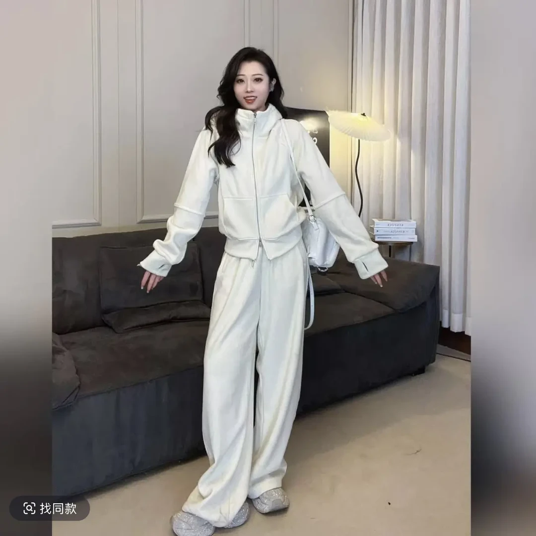 【悠悠】女士时尚多色休闲运动套装连帽卫衣宽松长裤