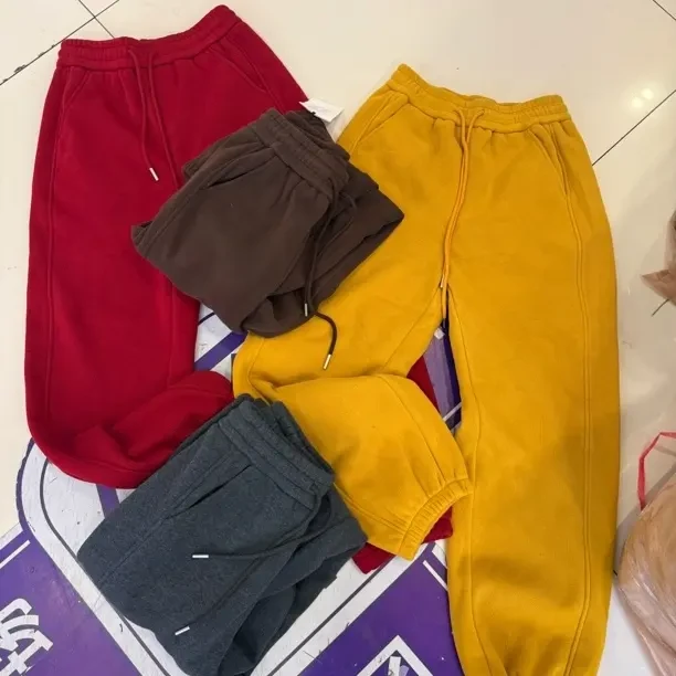 加绒高腰休闲裤秋冬新款韩版宽松百搭束脚哈伦裤