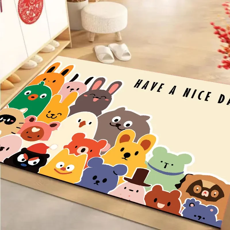 硅藻泥玄关进门垫可爱防滑速干卡通地垫可裁剪浴室门口耐脏脚垫子