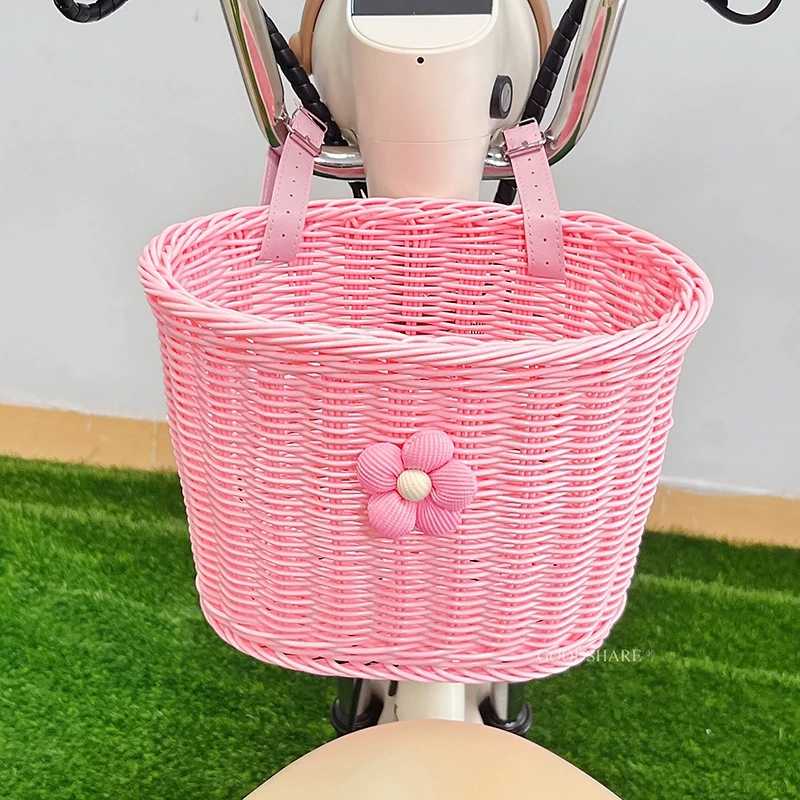 电动车前置车筐多功能收纳筐复古电动自行车通用储物挂物篮车篮子