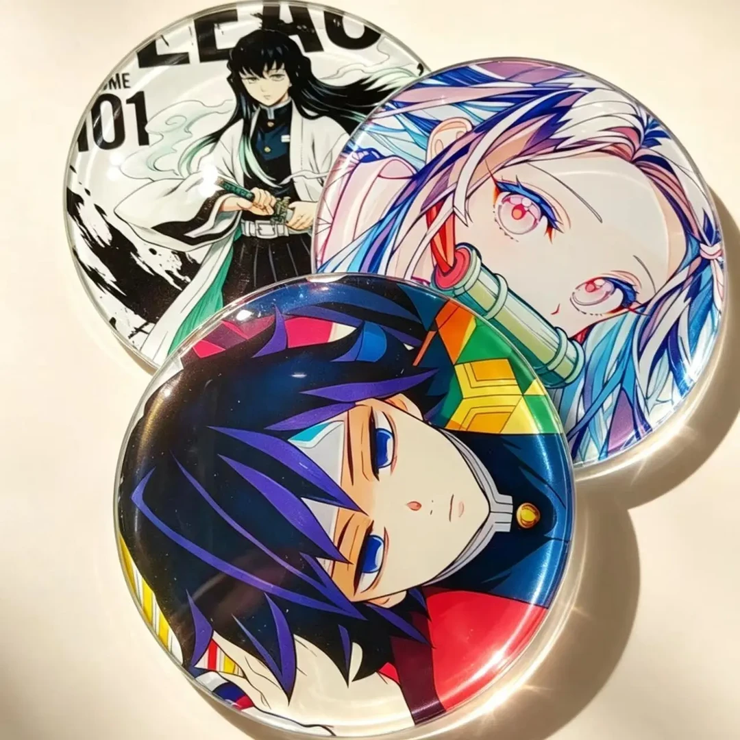 鬼灭日漫燃系二创水晶玻璃大杯垫(直径10公分)