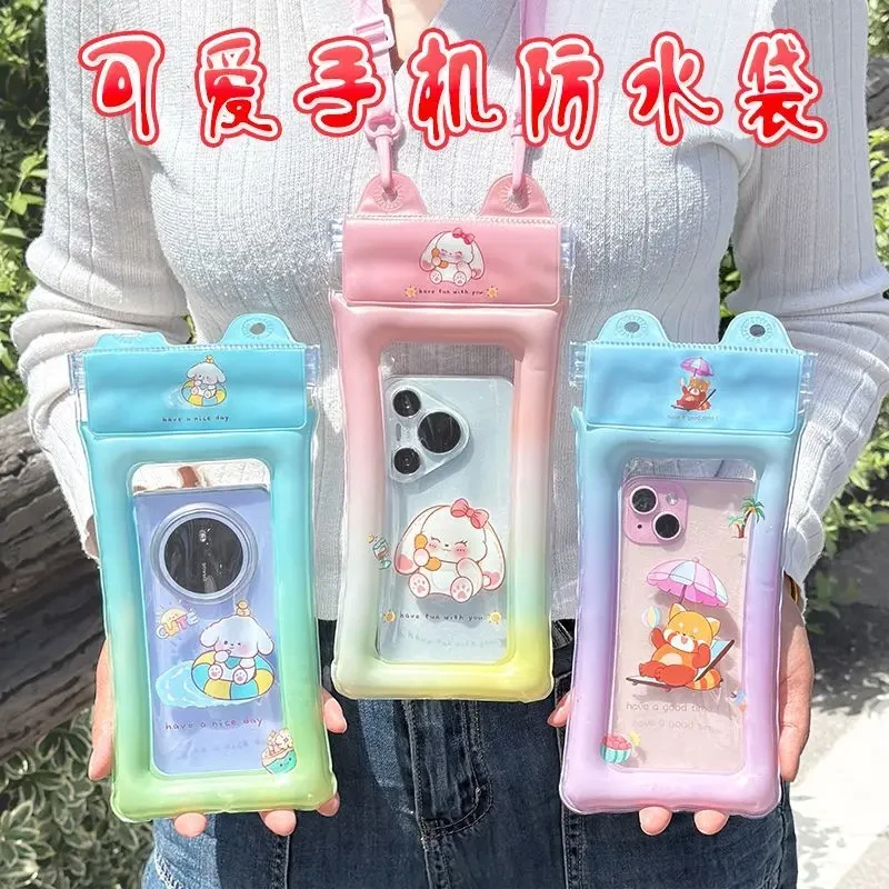 新款可爱手机防水袋三层折叠密封袋冲浪游泳防水专用袋可触屏拍照