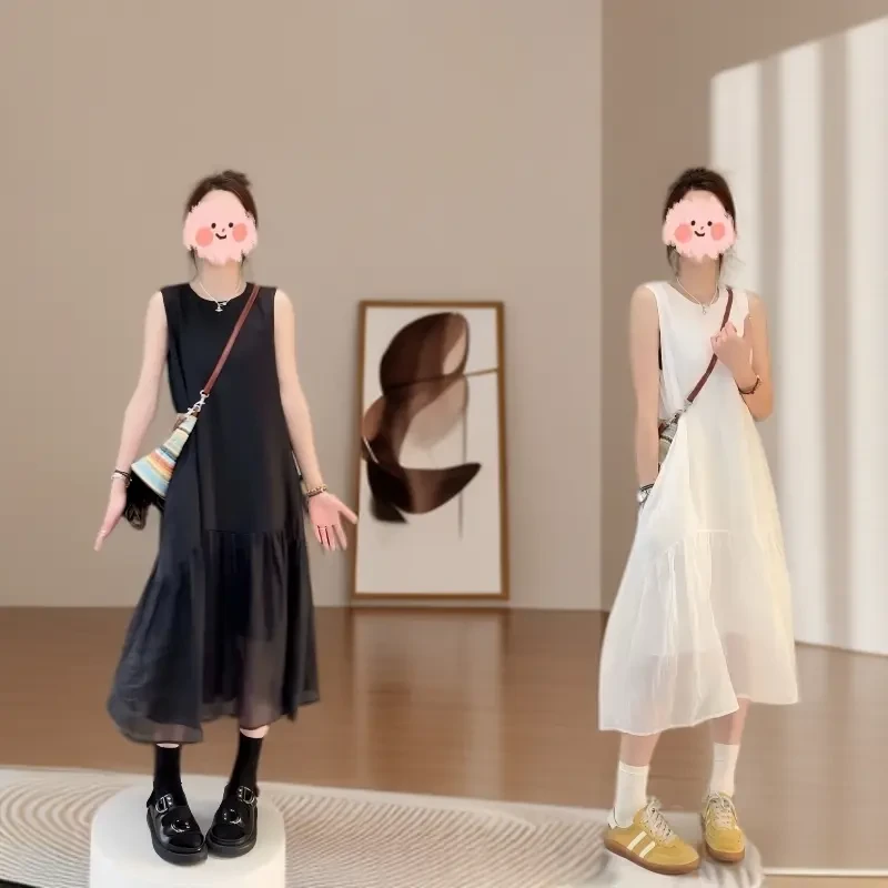 2025夏季新款洋气韩系显瘦气质慵懒休闲时尚百搭设计感宽松连衣裙