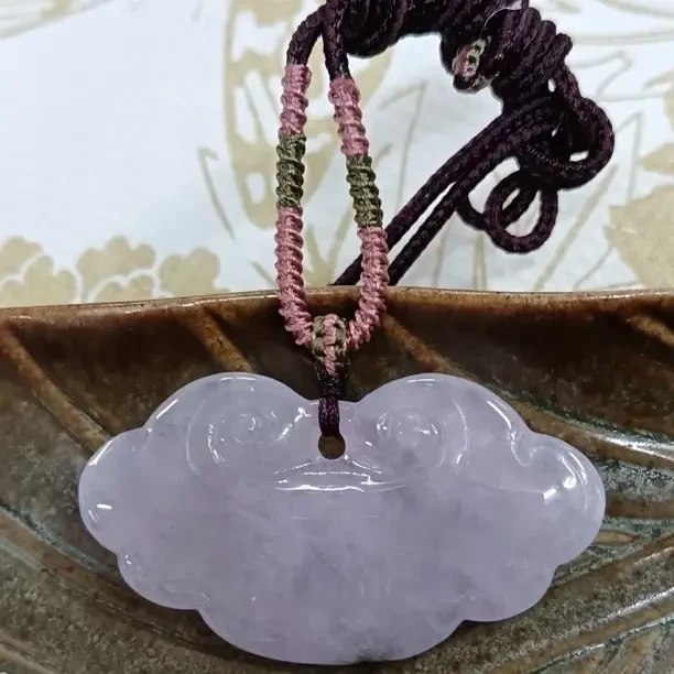 平安锁缅甸A货翡翠天然紫色不失色种老种好冰透款式百搭