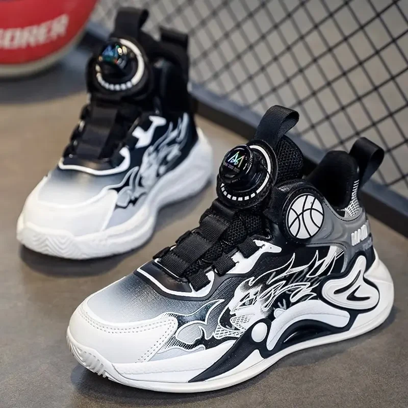 科比男童篮球鞋2025春季新款加绒保暖儿童鞋防滑中大童跑步运动鞋