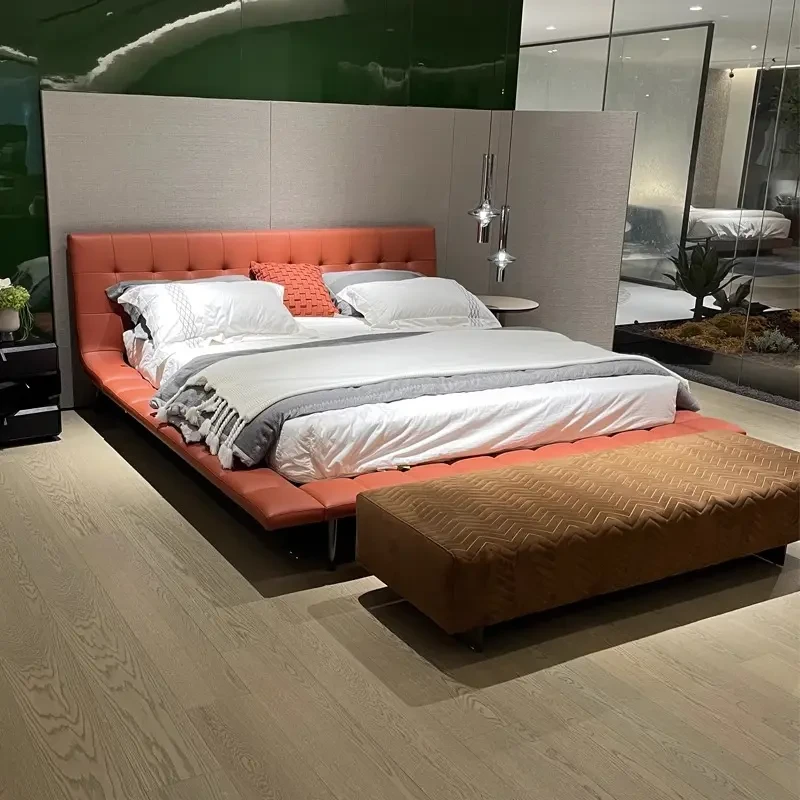 意式轻奢onda真皮大床1.8米简约主卧储物创意主卧婚床