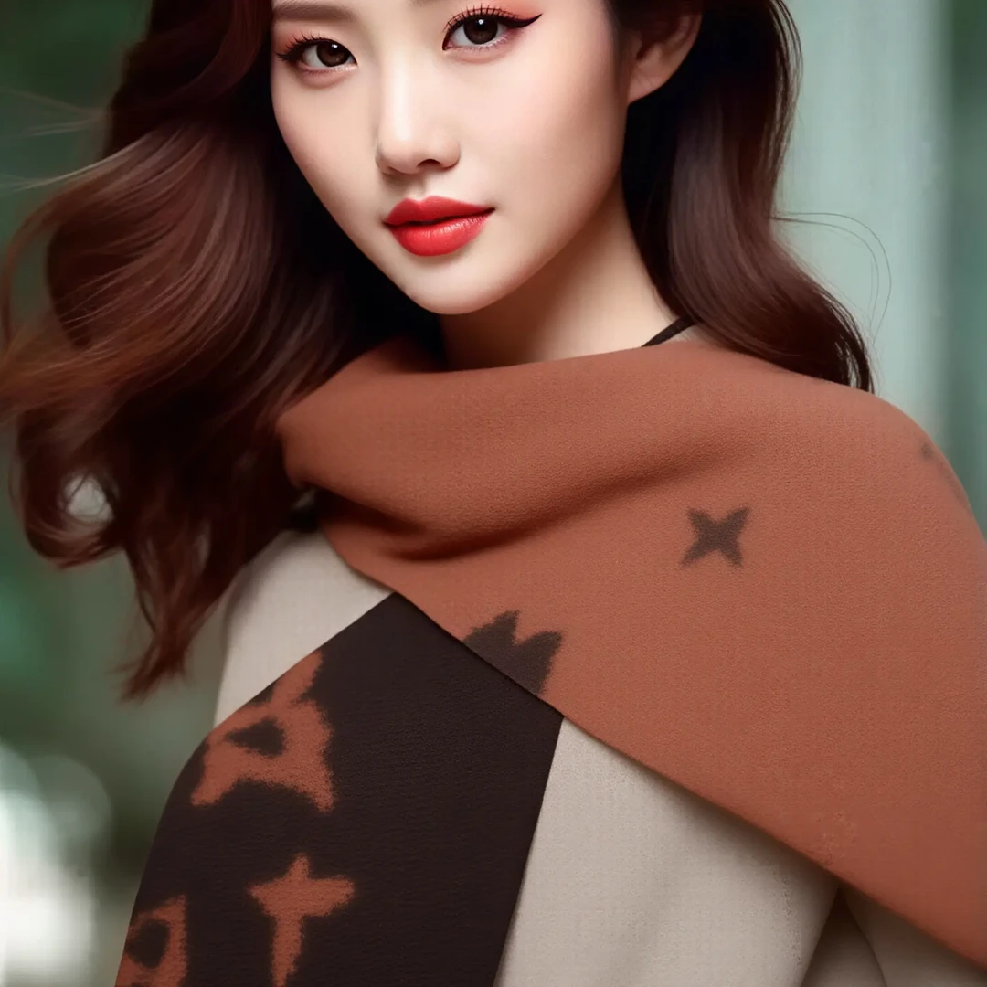 成人保暖网红围巾百搭羊绒轻职风女不起球法式厚款女士针织双面