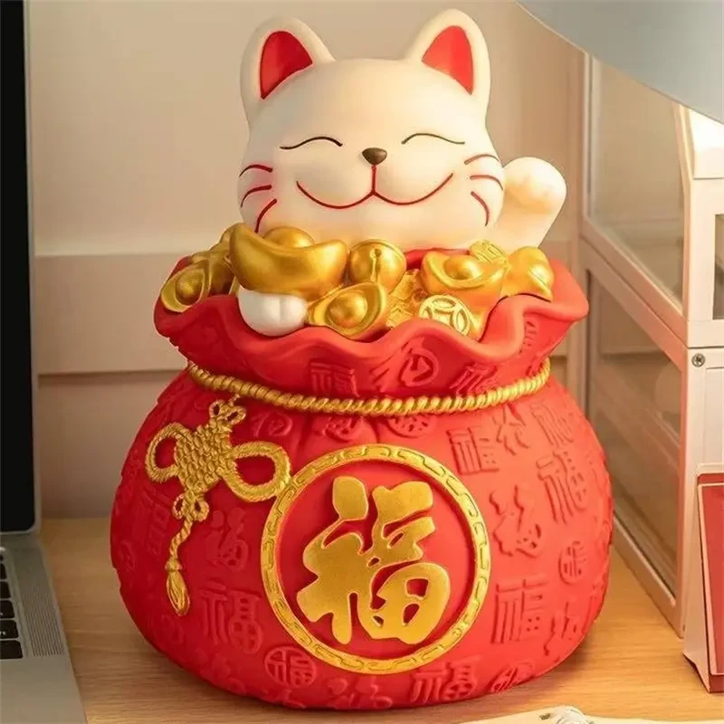 招财猫摆件客厅存钱罐2025新款男女孩大容量只进不出储钱蓄罐J944
