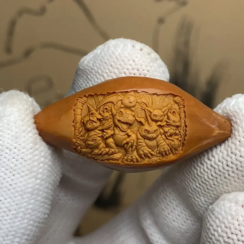 橄榄核雕刻卡通动漫单籽橄榄核雕数码宝贝童年回忆精品文玩吊坠