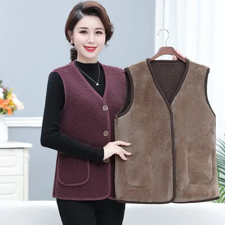 【品质推荐】马甲背心妈妈坎肩秋冬加绒中老年人加厚新款外穿保暖