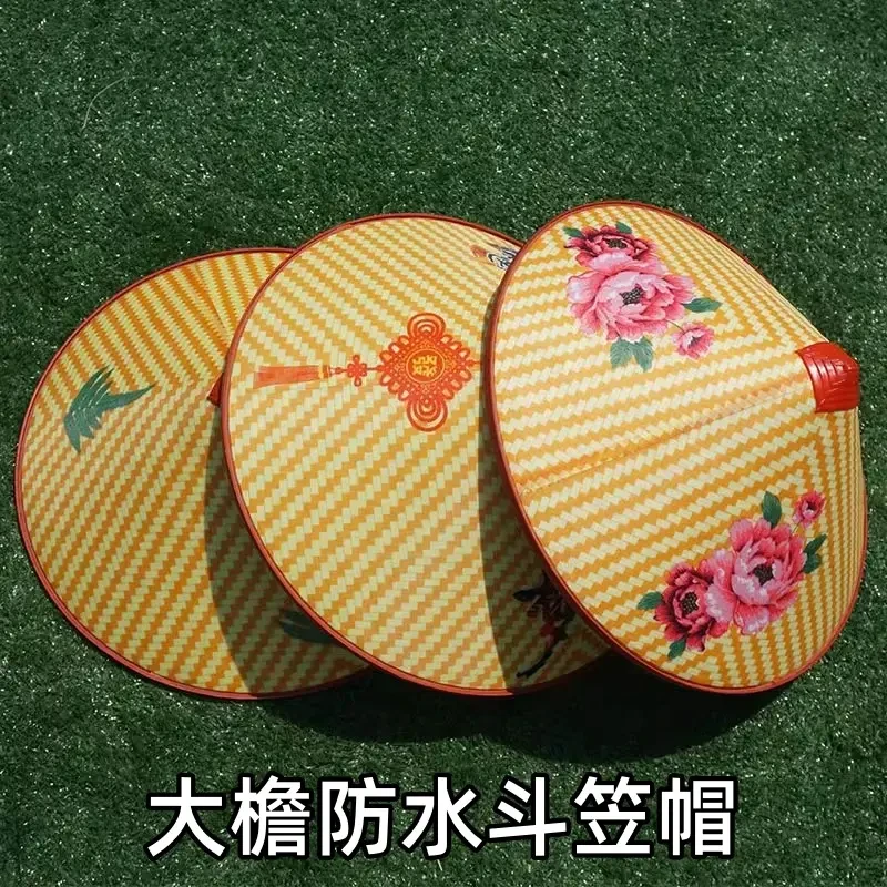 国潮风斗笠帽夏季遮阳防晒农民中国风防晒户外旅游钓鱼采茶帽挡雨