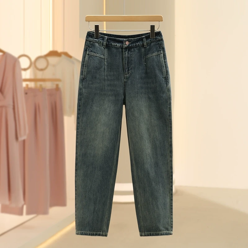 旗舰【E】纯棉基础款时尚休闲牛仔裤2025早春专柜撤柜品牌女装