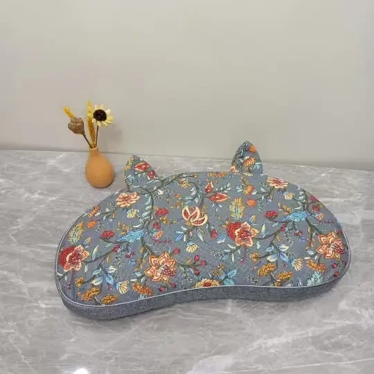老粗布定型艾草枕居家日用新款猫耳朵枕头