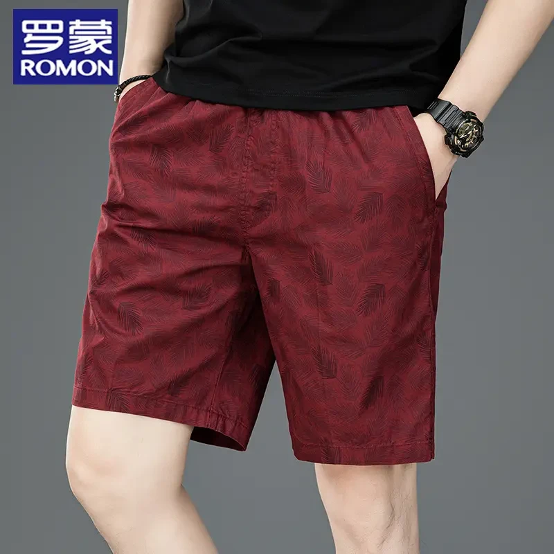 罗蒙2025年新款纯棉男士短裤休闲裤薄款透气吸汗五分裤夏季中裤子