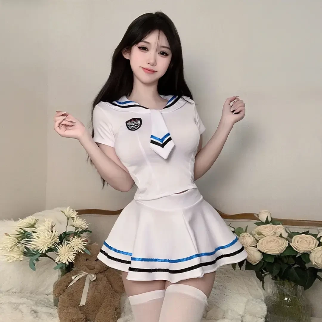 新款纯欲性感水手服jk学院风短裙气质显瘦修身条纹包臀萝莉百褶款