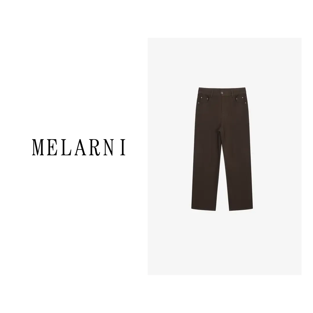 【MELARNI】显瘦显腿直简约百搭牛仔裤MLN10415