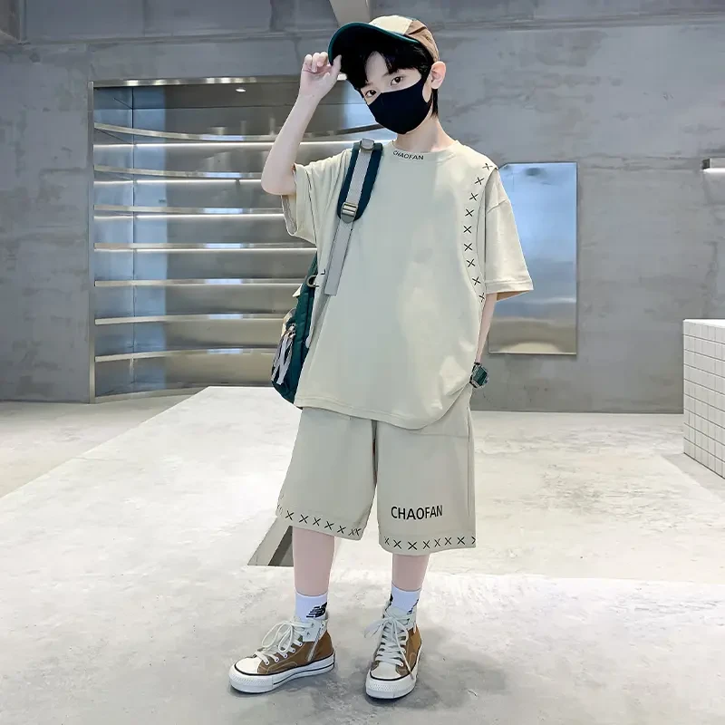 男童夏装中大童运动痞帅气2025新款中大儿童网红洋气男孩夏款时髦