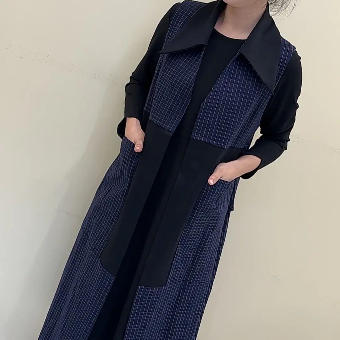女士长款开衫马甲时尚简约百搭无袖外套春秋气质外披设计感
