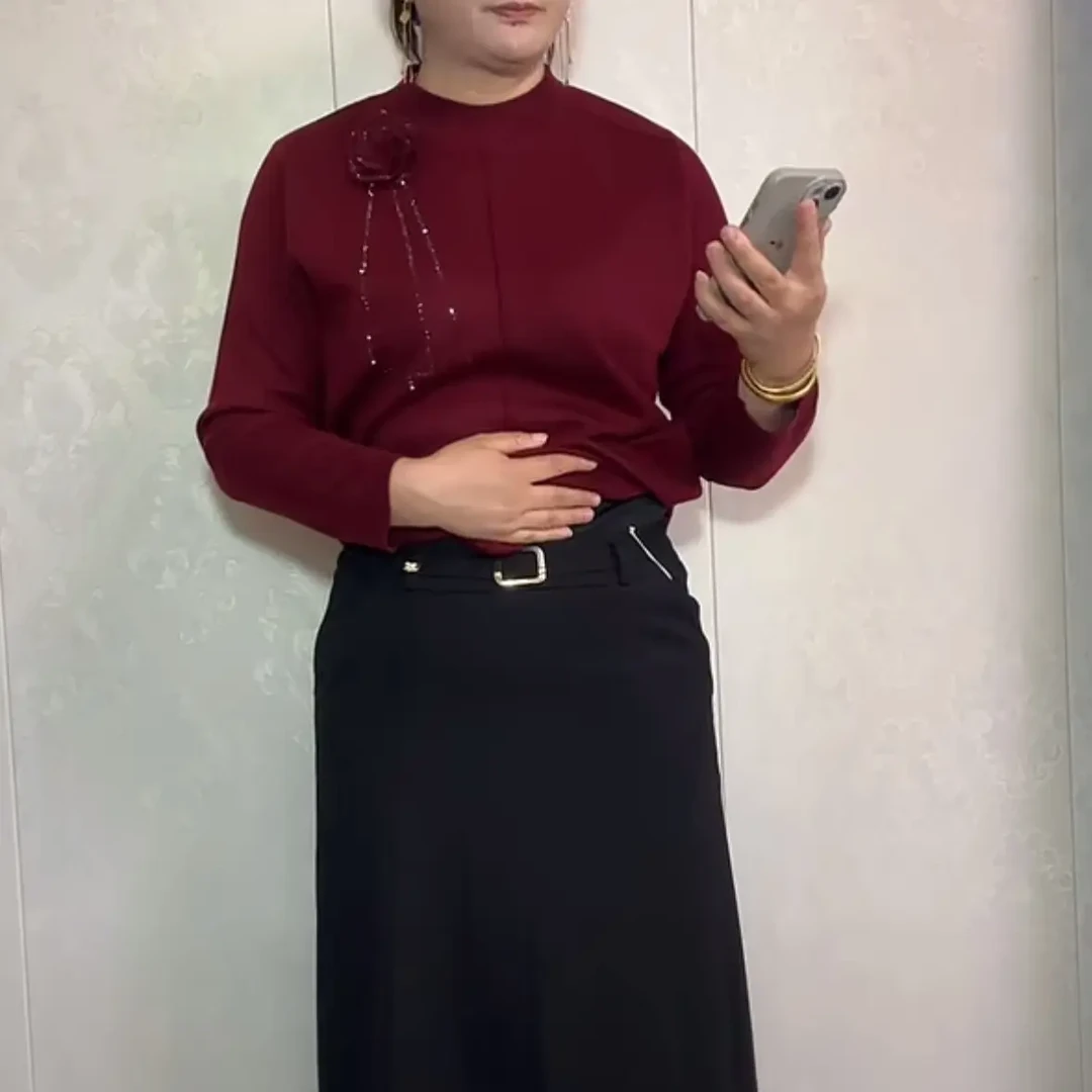 妈妈款秋冬季长裙