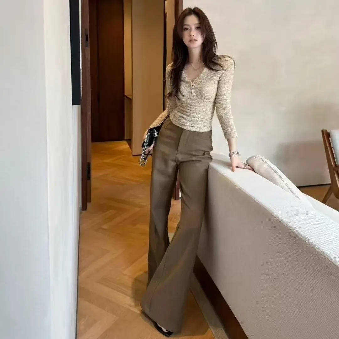 复古加绒显瘦直筒微辣