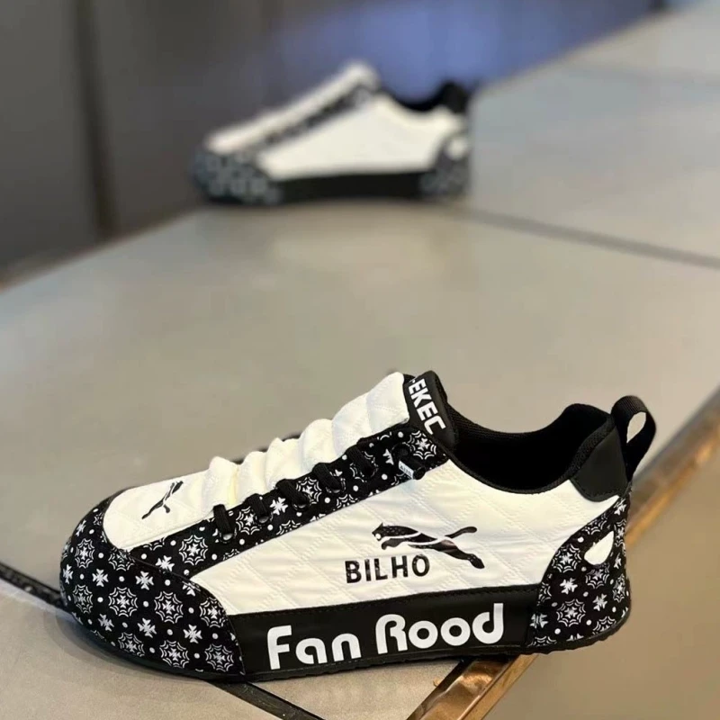 2024冬季新款男士一脚蹬透气休闲老爹鞋韩版百搭拼色潮流运动板鞋