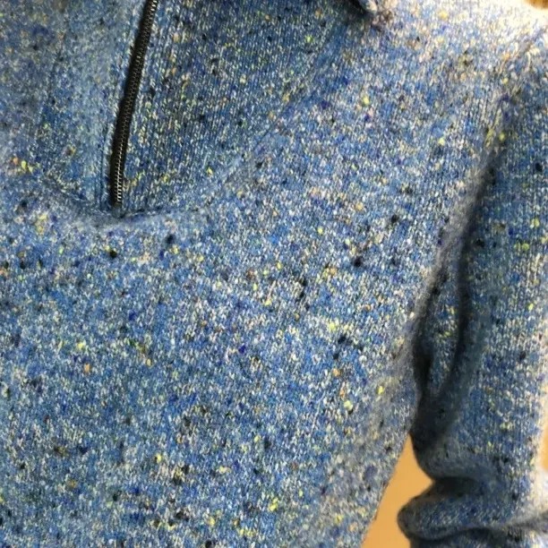 依柏杉新款半拉链翻领花纱毛衣女秋冬慵懒风宽松休闲针织衫