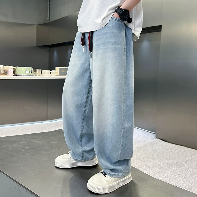 男童裤子夏装2025新款男孩大童夏季薄款防蚊裤儿童夏款休闲牛仔裤