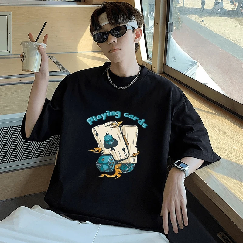 仓石一树潮牌印花短袖T恤男夏季潮流美式宽松凉爽休闲圆领半袖ins