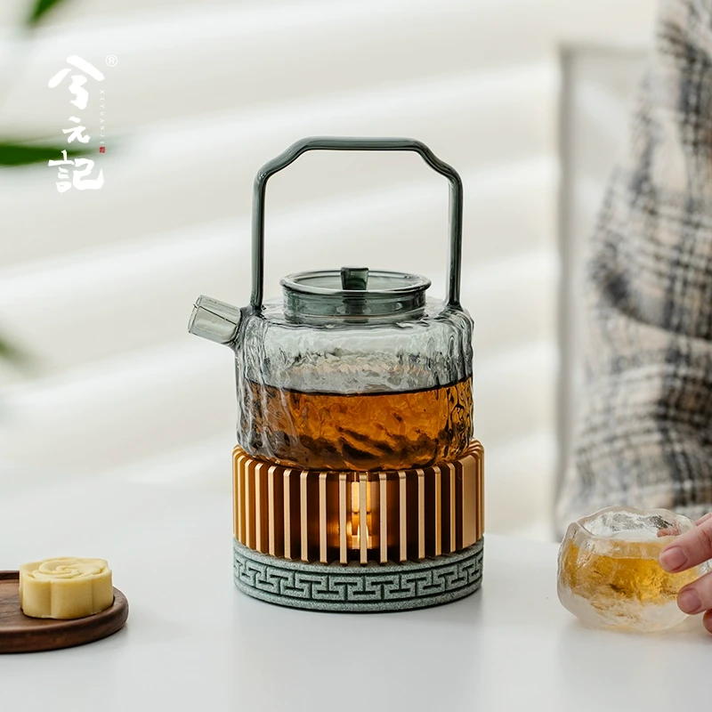 温茶炉蜡烛加热煮茶炉温茶器2025新款家用玻璃花茶壶铝合金暖茶炉